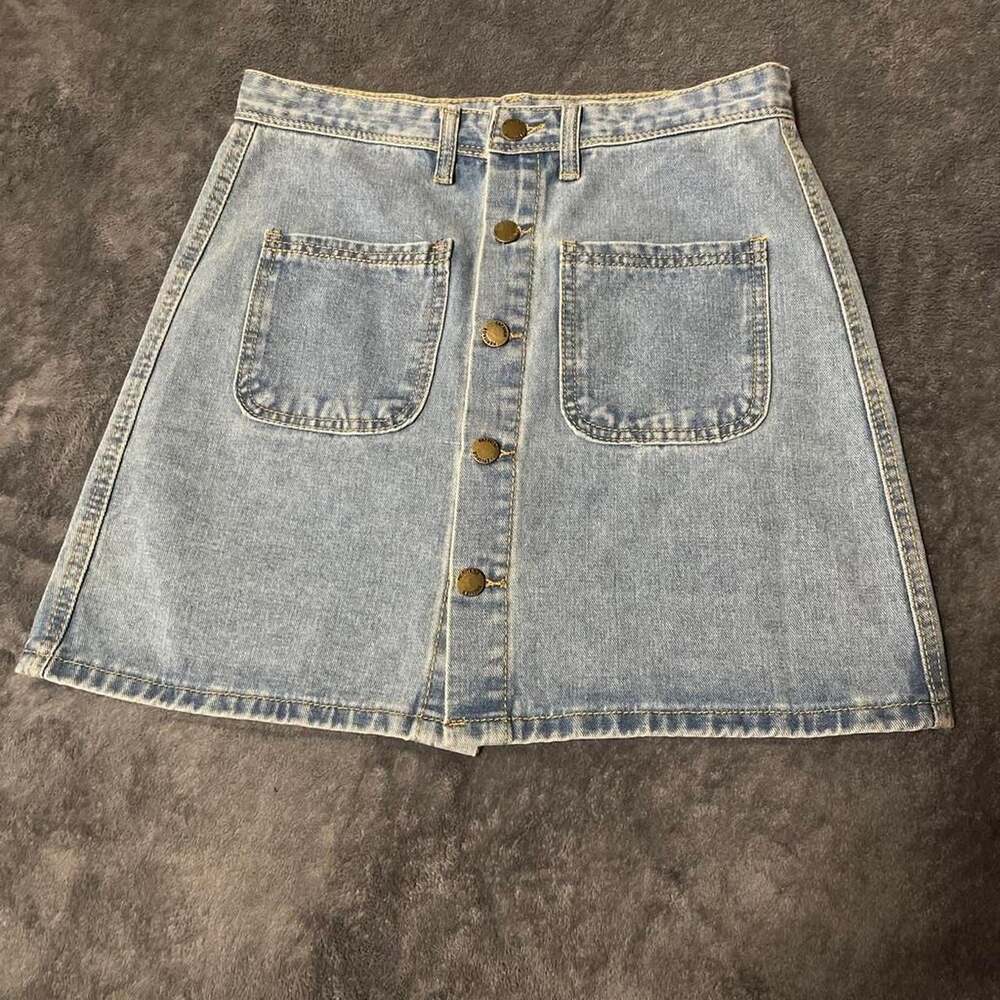 Falmer Heritage Denim Button-Up Mini Skirt